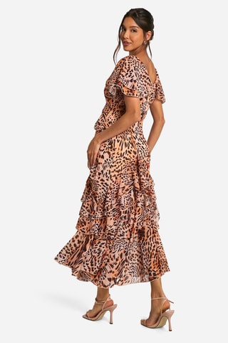 Robe volantée - Marron