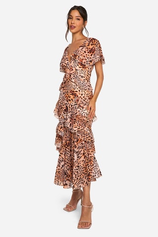 Robe volantée - Marron