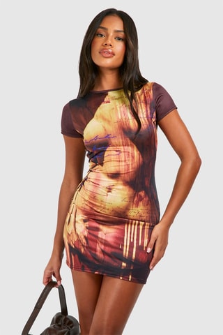 Robe fourreau - Marron
