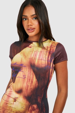 Robe fourreau - Marron