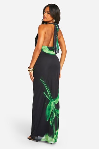 Robe longue - Noir et vert fluo