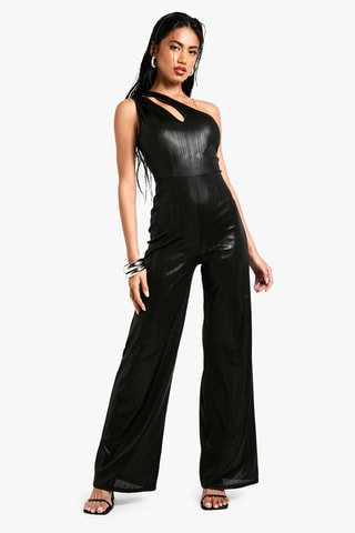 Asymmetrische Jumpsuit - Zwart