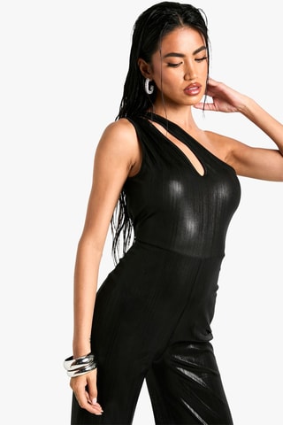 Asymmetrische Jumpsuit - Zwart