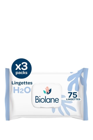 3 paquets de lingettes H2O - 3 x 75 lingettes