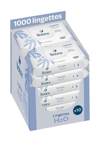 10 paquets de lingettes H2O - 10 x 100 lingettes