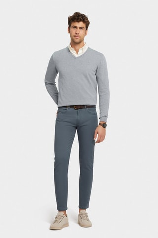 Camisola - Cinzento-claro mesclado - Azul-claro
