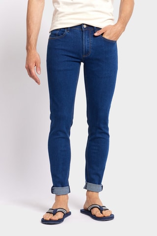 Calças de ganga skinny - Azul-cobalto - Azul