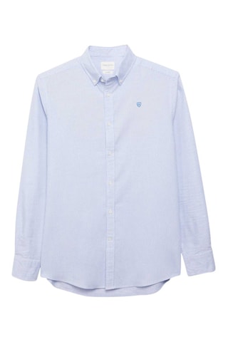 Chemise regular en coton biologique - Bleu
