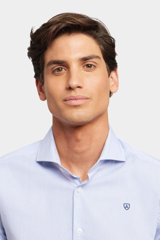 Camisa slim - Azul-celeste - Azul