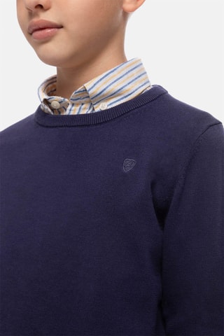 Camisola - Bege - Azul-marinho