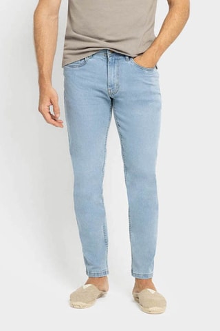 Calças de ganga slim - Azul-celeste - Azul