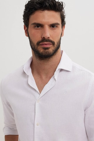 Chemise regular en lin - Beige