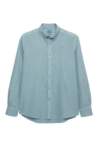 Chemise regular en coton biologique - Bleu