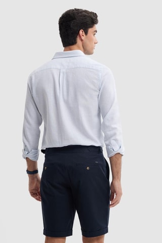 Chemise regular en lin - Bleu