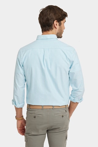 Chemise regular en coton biologique - Turquoise
