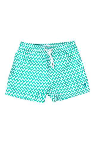 Calções de banho - Turquesa e branco - Azul-claro