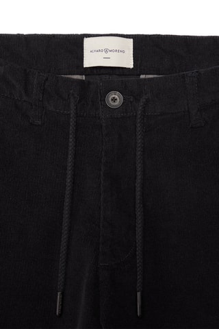 Pantalon regular en velours - Bleu marine