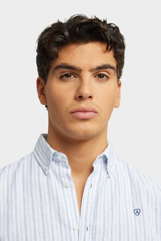 Chemise regular en lin - Bleu