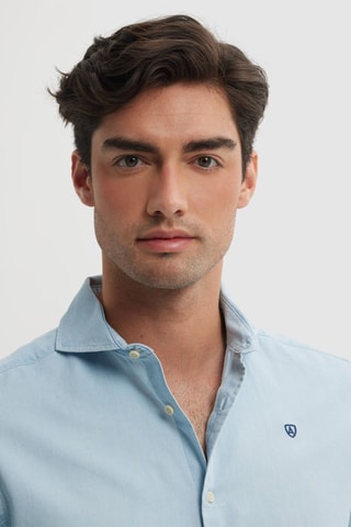 Chemise regular en jean - Bleu