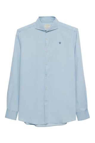 Chemise regular en jean - Bleu