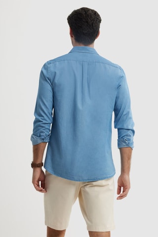 Chemise regular en jean - Bleu marine