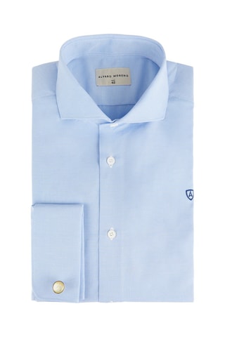 Camisa slim - Branco - Azul