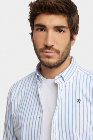 Chemise regular en coton biologique - Bleu