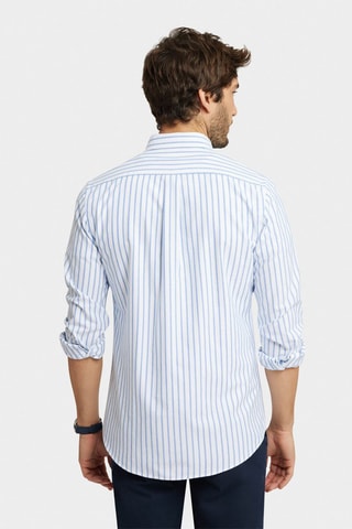 Chemise regular en coton biologique - Bleu