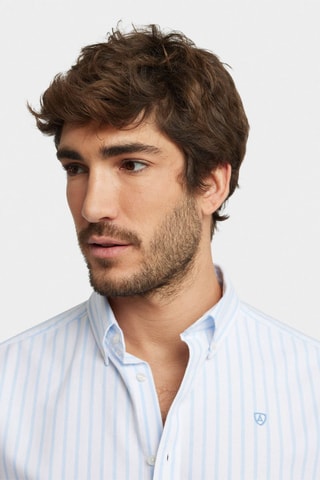 Chemise regular en coton biologique - Bleu
