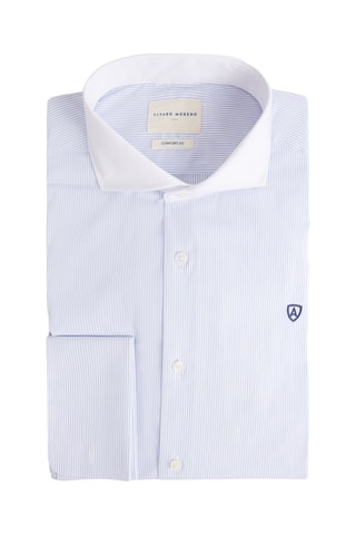 Camisa slim - Azul-celeste - Azul