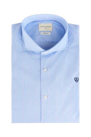 Camisa slim - Azul-celeste - Azul