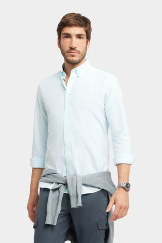 Chemise regular en coton biologique - Bleu clair