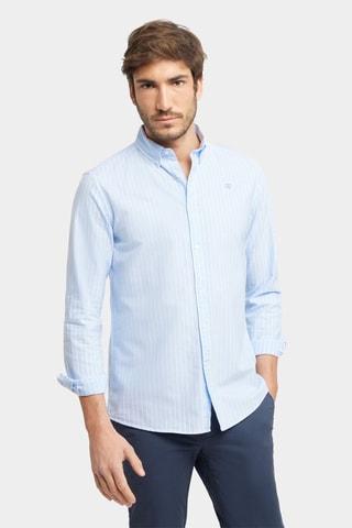 Chemise regular en coton biologique - Bleu