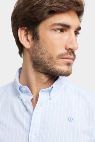 Chemise regular en coton biologique - Bleu