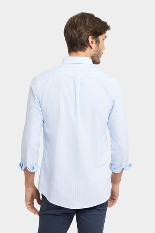 Chemise regular en coton biologique - Bleu