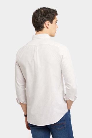 Chemise regular en coton biologique - Beige