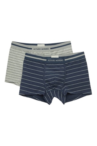 2 boxers - Azul-marinho e cinzento-claro - Azul-marinho