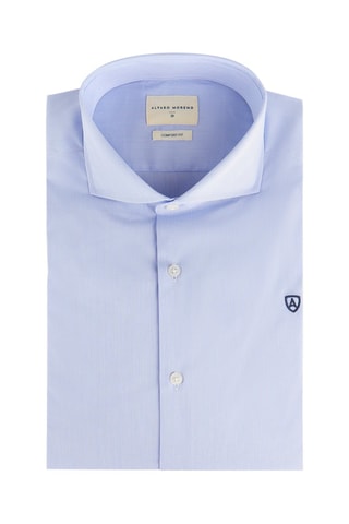 Camisa slim - Azul-celeste - Azul