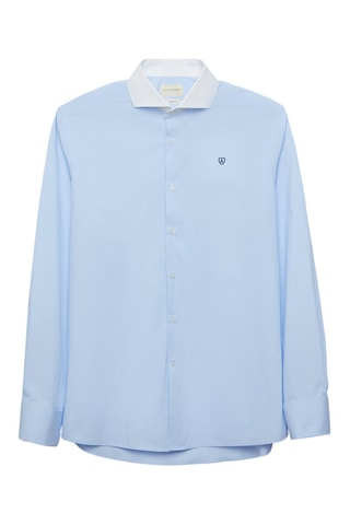 Camisa slim - Azul-celeste - Azul