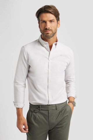 Chemise regular en coton biologique - Beige
