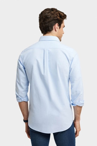 Chemise regular en coton biologique - Bleu