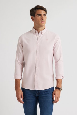 Chemise regular en coton biologique - Corail