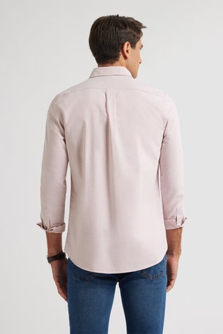Chemise regular en coton biologique - Corail