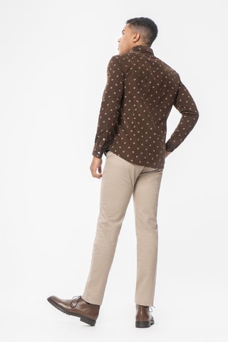 Chemise regular en velours - Vert