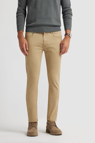 Pantalon slim - Marron
