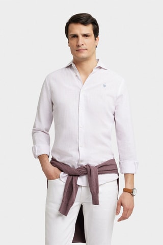 Chemise regular en lin - Rose