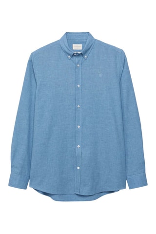 Chemise regular en lin - Bleu