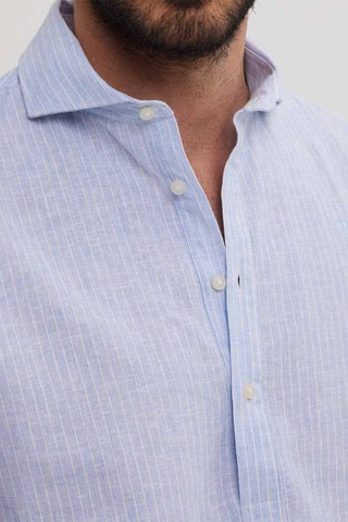Chemise regular en lin - Bleu