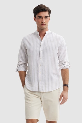 Chemise regular en lin - Beige