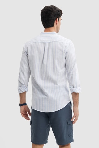 Chemise regular en lin - Bleu